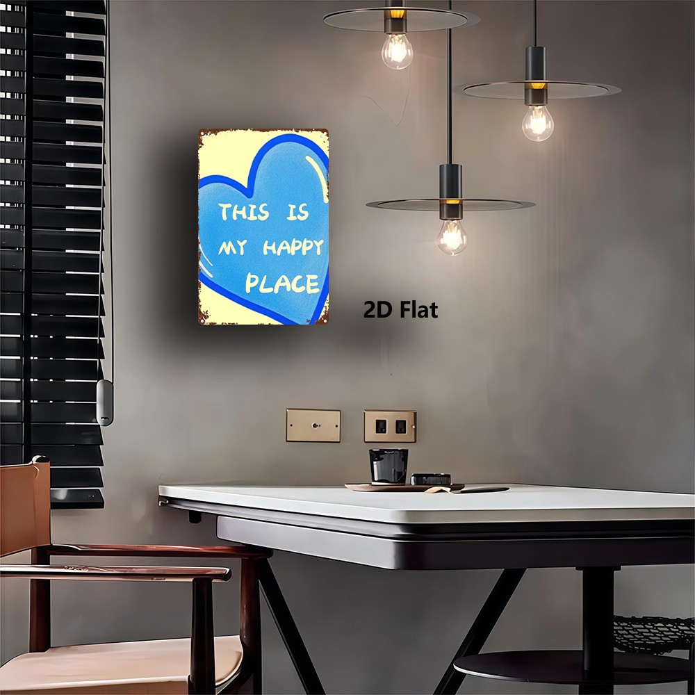 Whimsical Blue Heart Metal Sign Vintage Inspirational Decor for Any Cozy Room