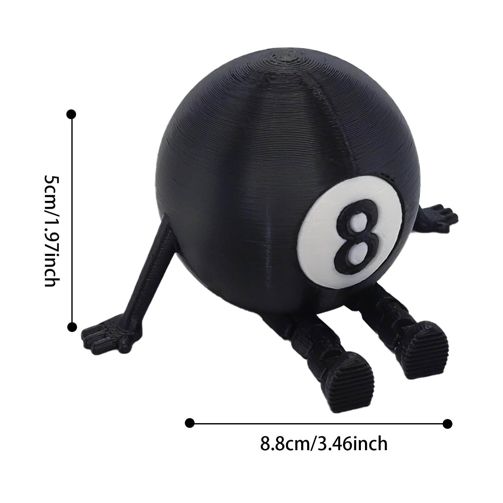 Billiard Buddy Figure Desk Decor, Billiard Desk Decor Number 8 Buddy Figurine