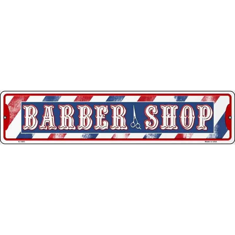 Barber Shop Horizontal 4″x18″ metal street sign plaque Home Door Garage Wall