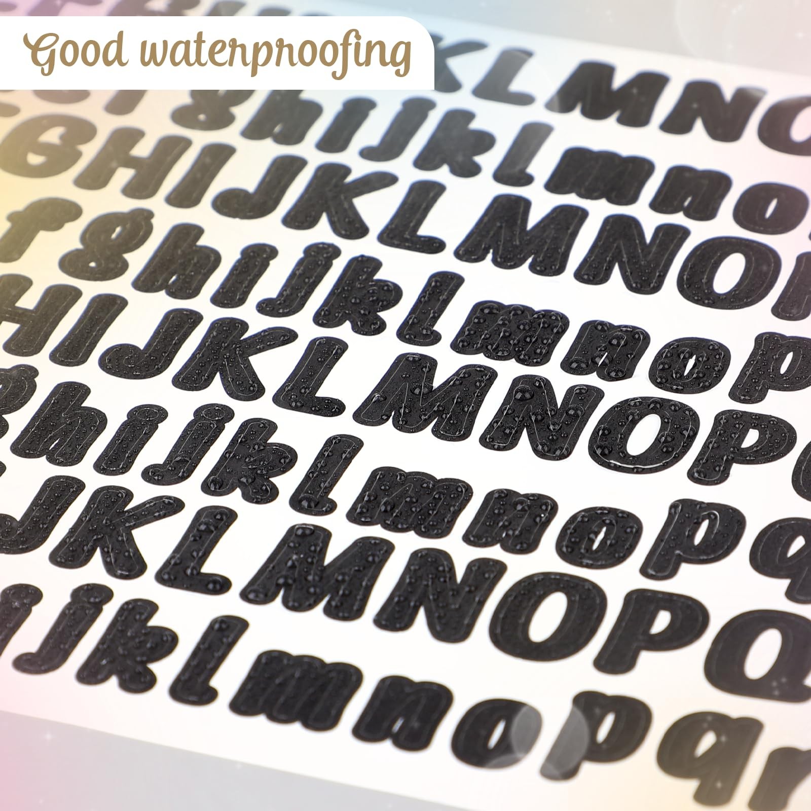 1/2 Inch Black Vinyl Letter, 2080 Pieces Self-Adhesive Alphabet Stickers Wate…
