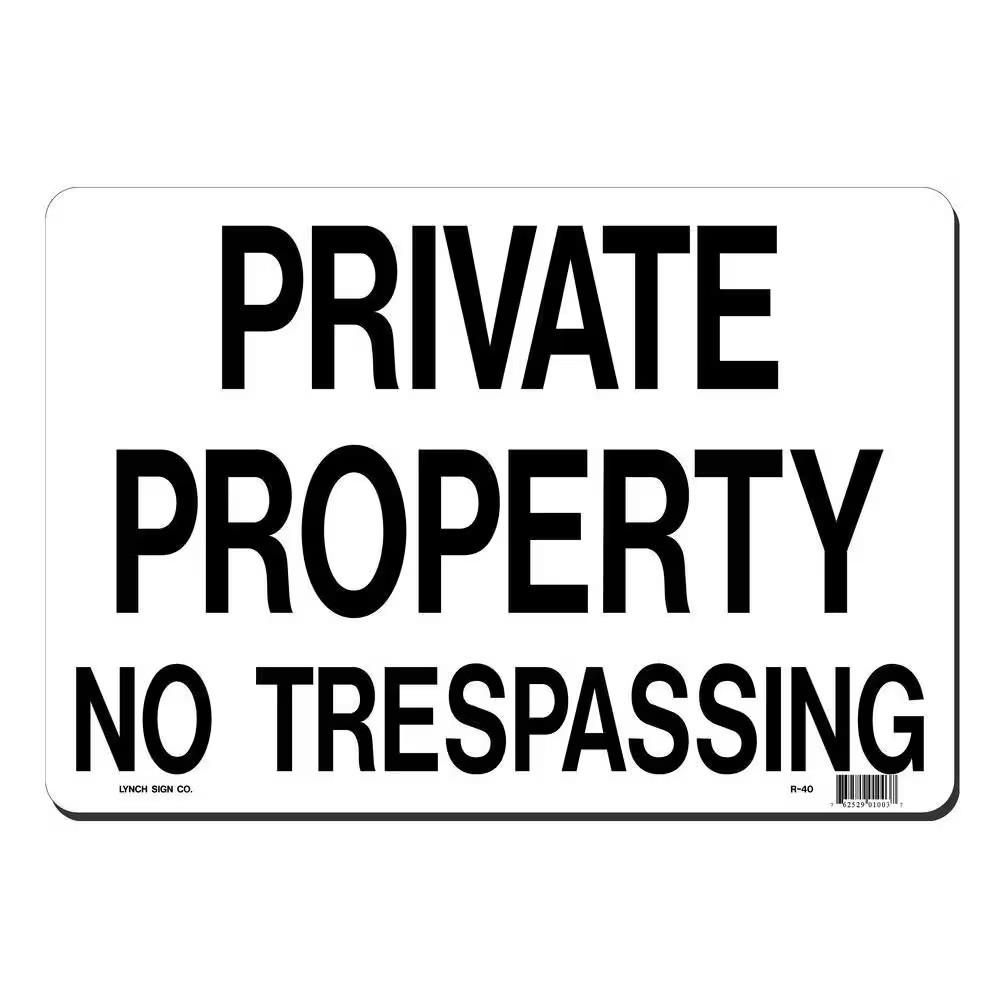 14 In. X 10 In. Private Property – No Trespassing Sign Printed on More Durable,