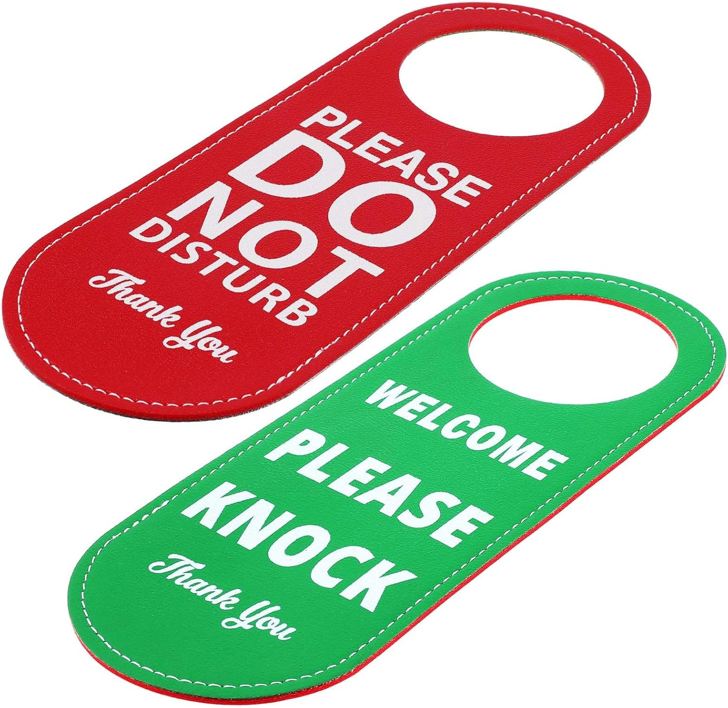 PU Leather Please Do Not Disturb Sign and Welcome Please Knock Sign, Door Knob P