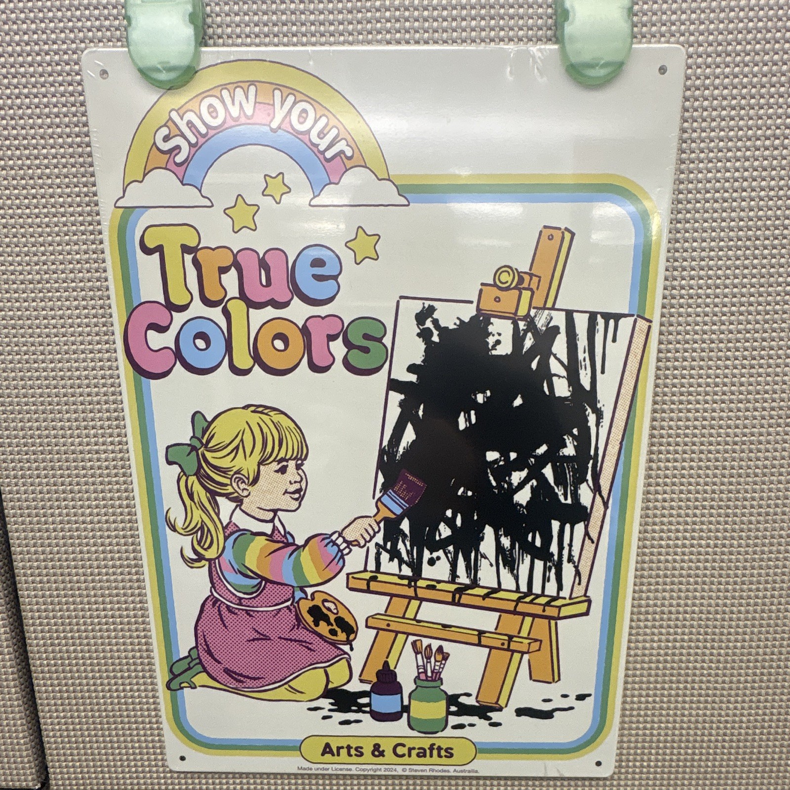 “Show Your True Colors” Arts & Crafts Metal Hanging Sign, Multicolor Kids