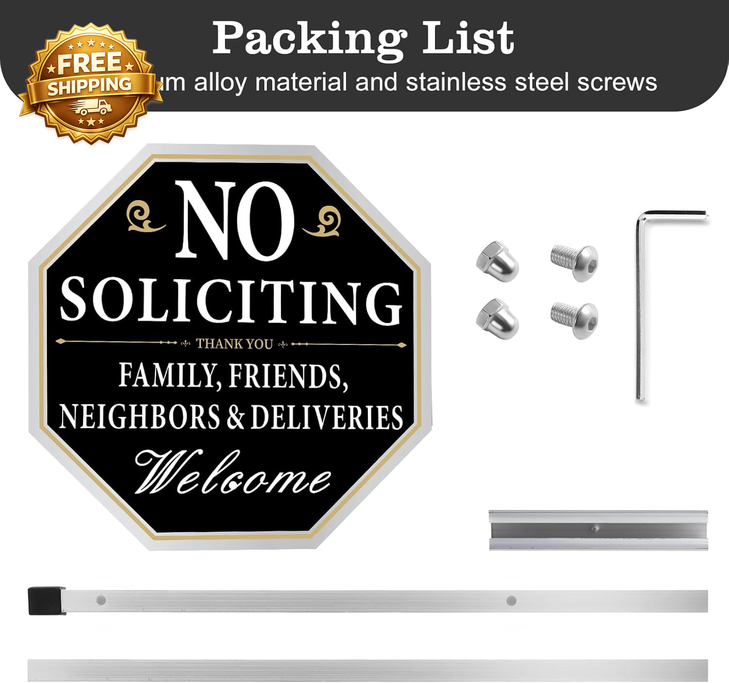 No Soliciting Sign for House with Stake 10 X 10 Inches No Soliciting Yard Sign