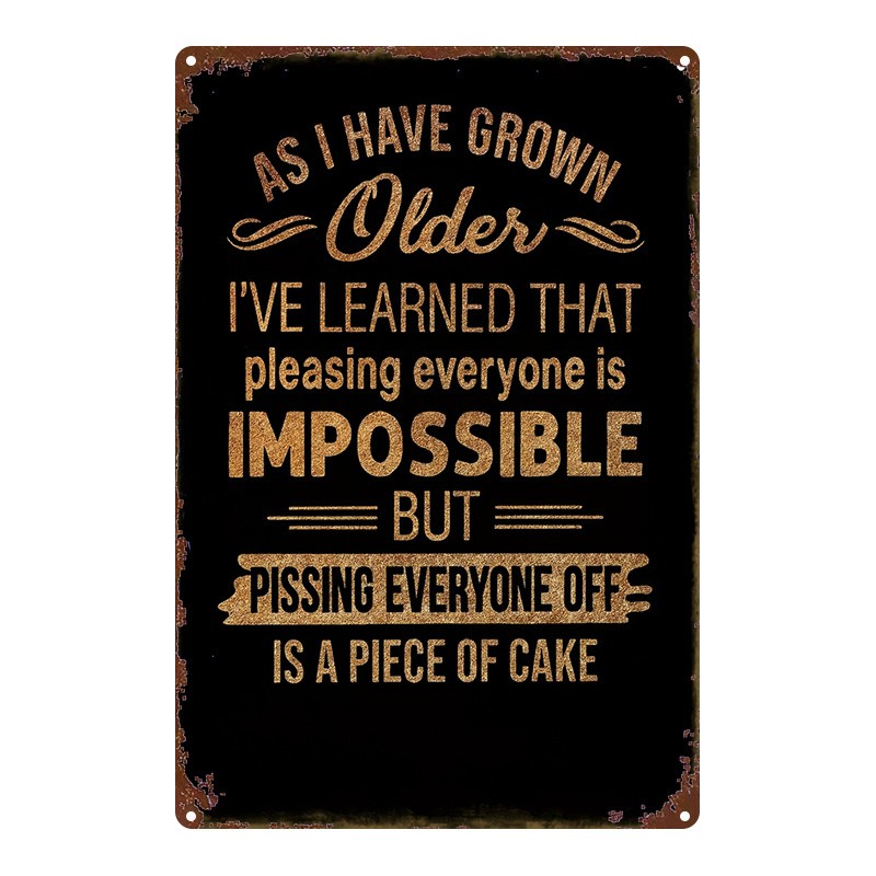 Metal Sign Humorous Philosophy 8X12 Inches Square Wall Decor