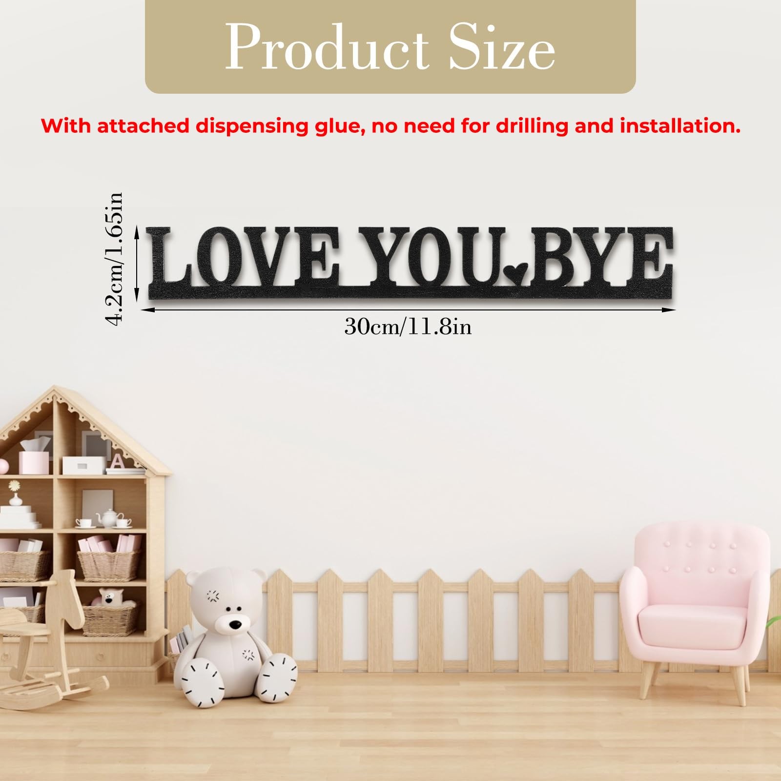 2 Pcs Love You Bye Wood Sign Above Door, Modern Farmhouse Wall Art Decor Cute…