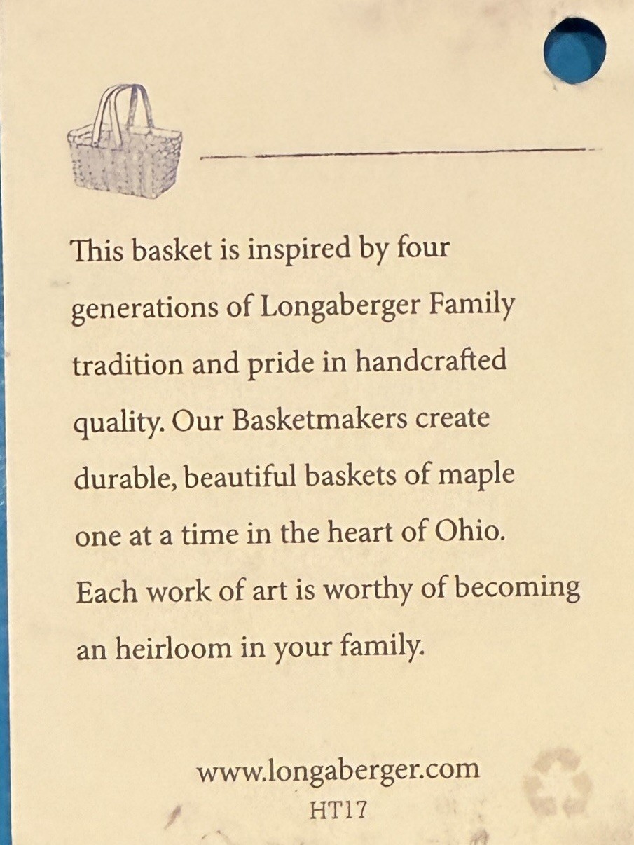 Longaberger wooden flag wall sign 2012. Near Mint Condition.