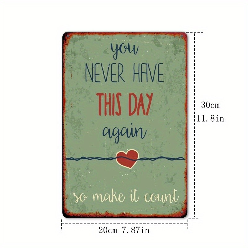 Handwritten Script Metal Sign Make It Count Inspirational Bedroom Wall Decor