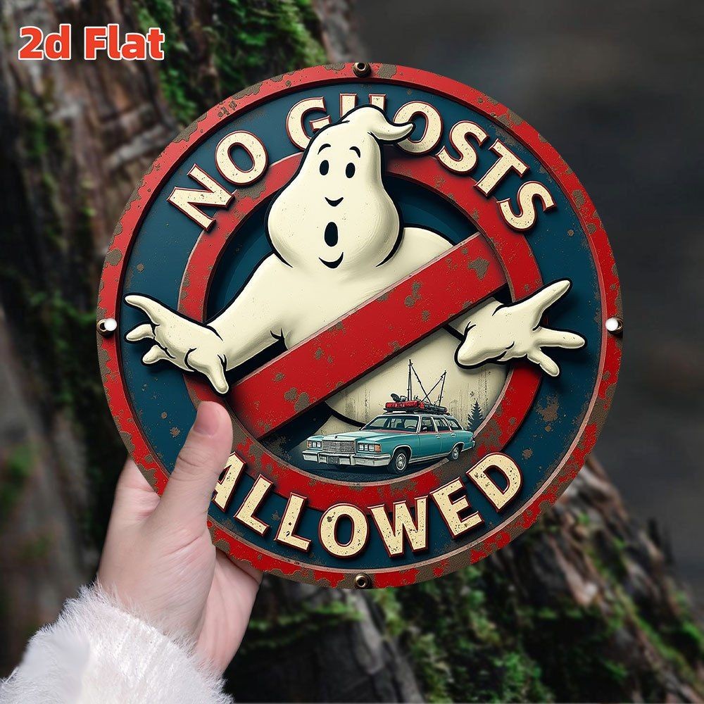 Ghostbusters No Ghosts Allowed Metal Sign Vintage Retro Movie Wall Decor Tin Art