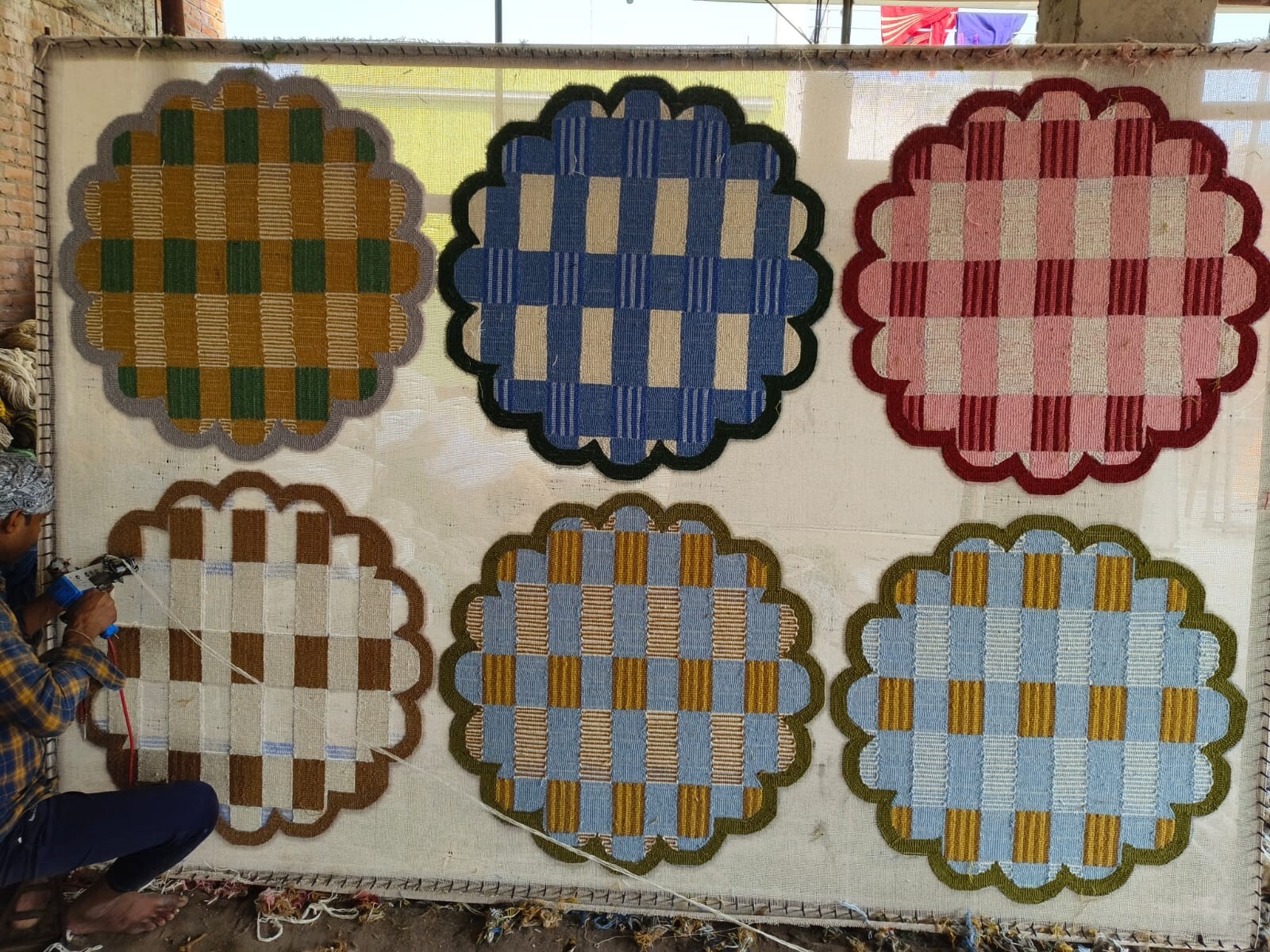 Matilda Goad Plaid Rugs Handmade 100% Woolen Hand Tufted For Home Decoration