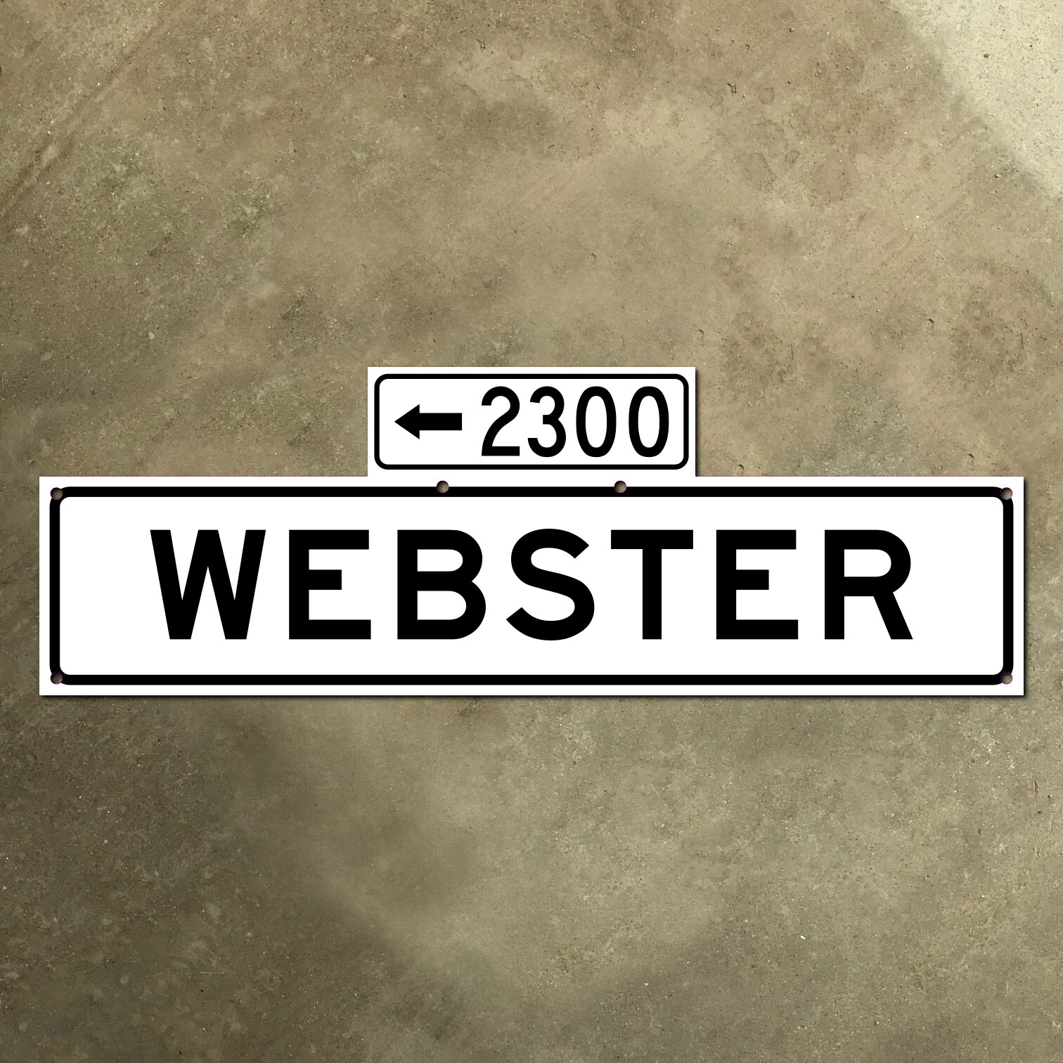 San Francisco California 2300 block Webster Street blade road sign 1965 36×12