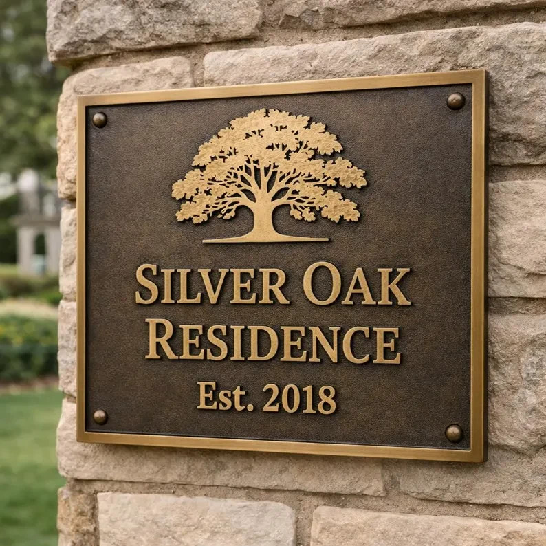 Personalized Bronze Plaque | Durable Outdoor, Business & Property Signage