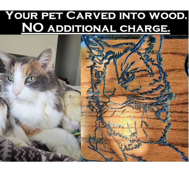 Custom Pet Portrait Sign | Hand-Painted Wooden Pet Name Plaque | Dog or Cat Love