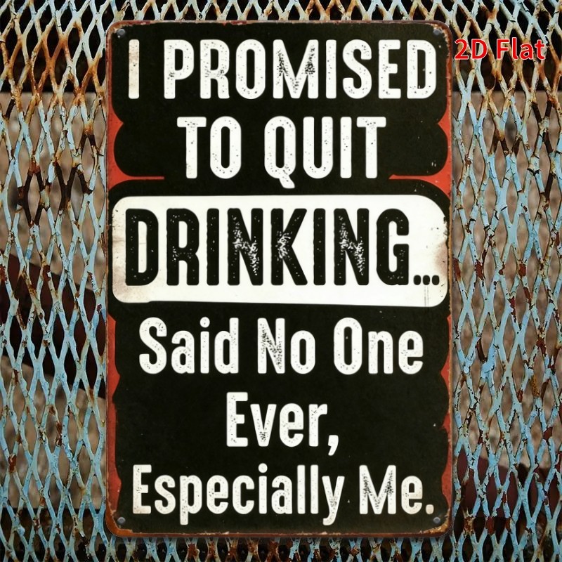 Drink Pattern Metal Sign 7.87×11.8 Inches