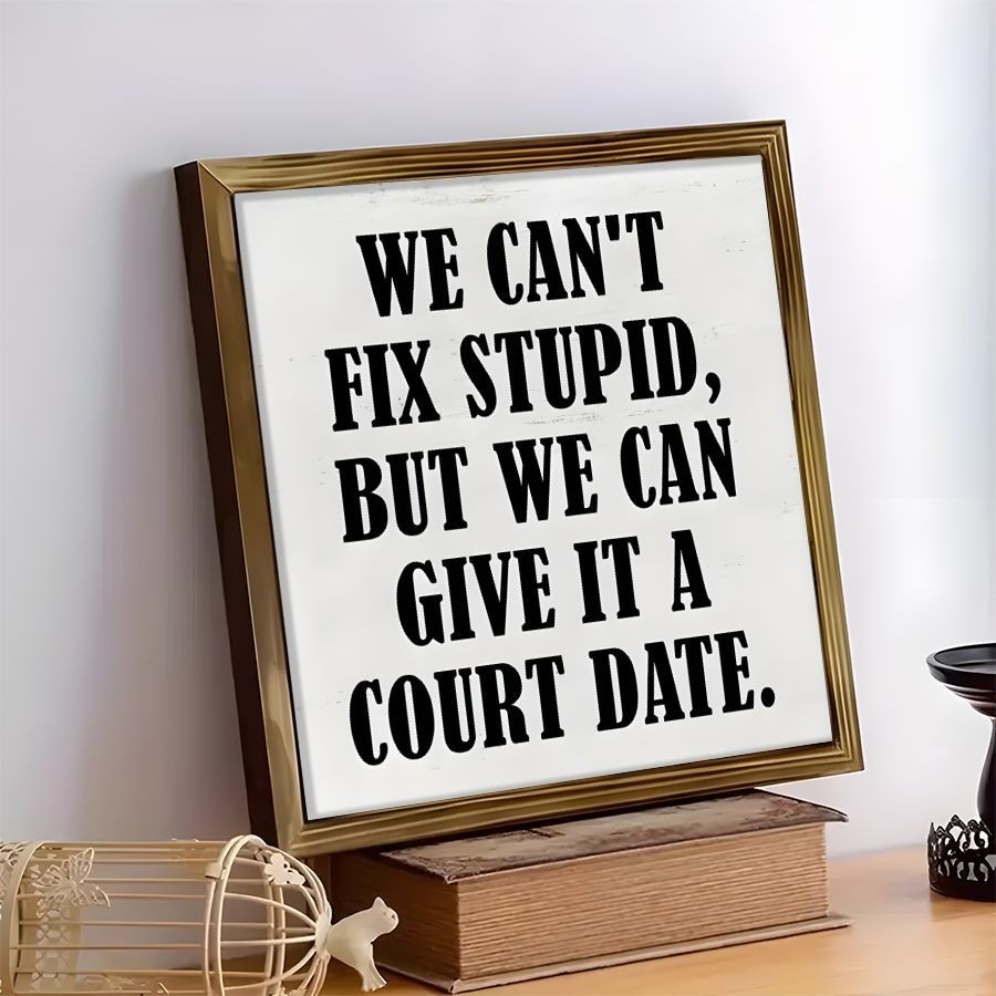 Lawyer Gift Wooden Plaque We Can Give It A Court Date Vintage Style Decor Gift