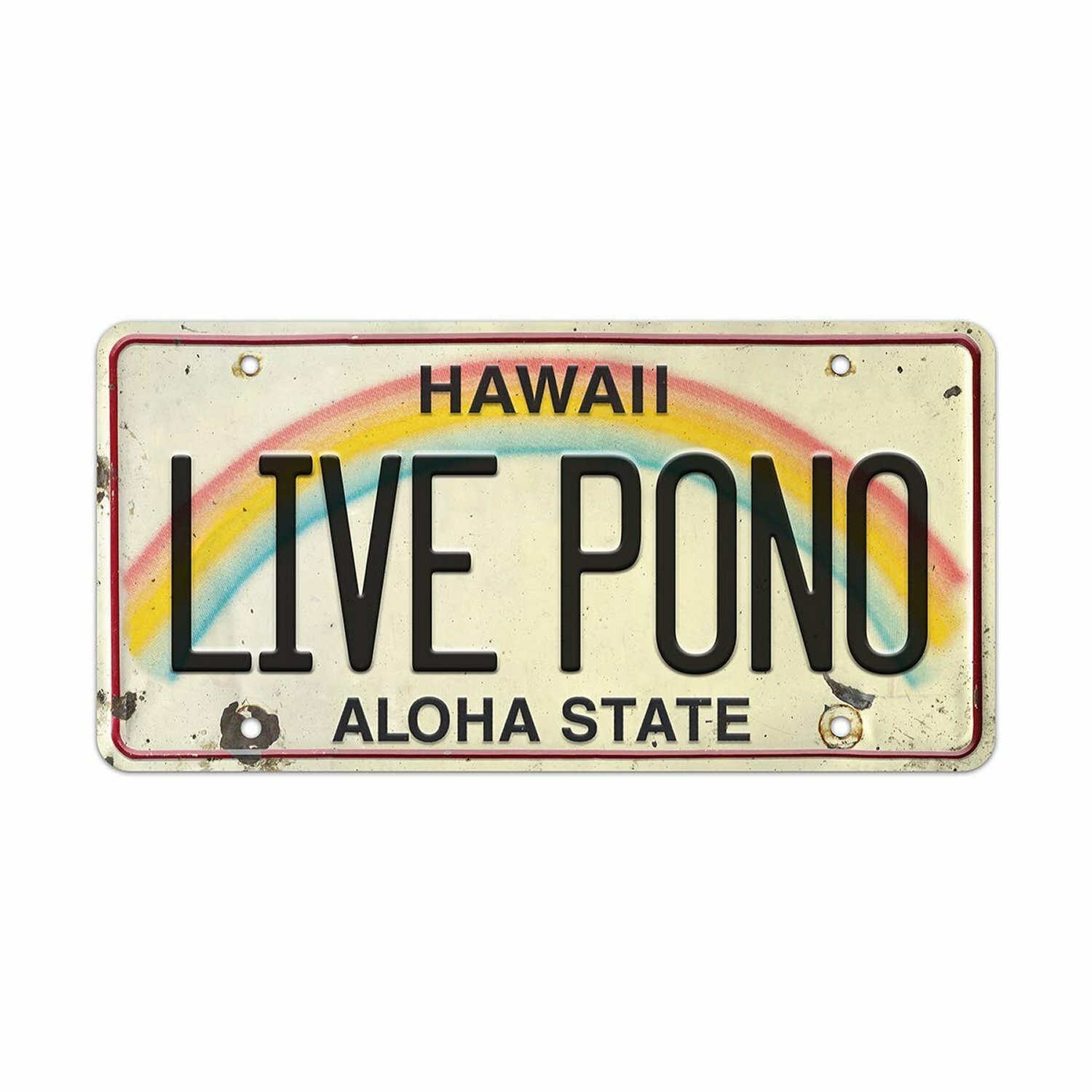 6in x 12in Vintage Hawaiian Embossed License Plate – Live Pono