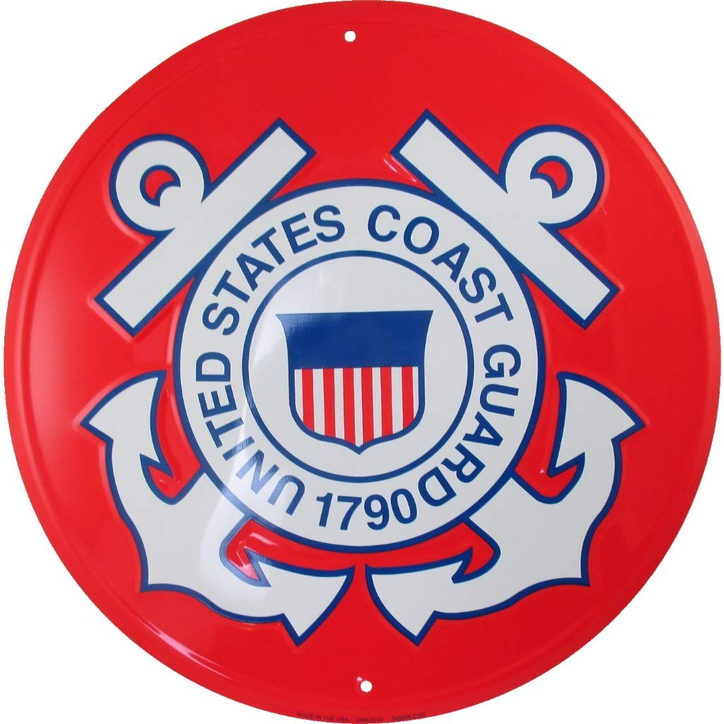 United States Coast Guard Emblem Metal Sign – USCG Logo, 12 inches