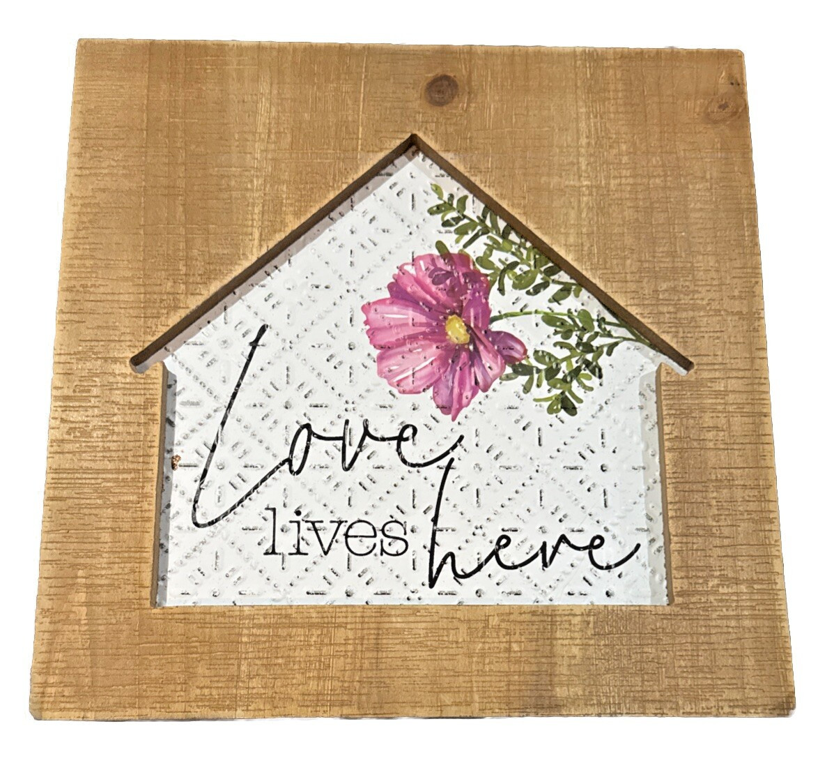 Wall Décor Wooden House Cut Out Farmhouse “Live Lives Here”