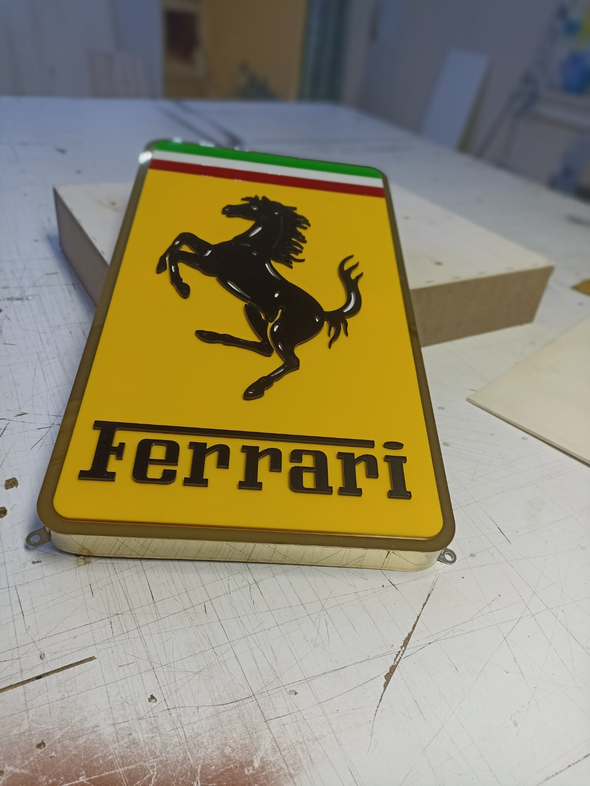 Ferrari Metal Wall Sign Decor – Ferrari Dealership Sign – 27.5 inc