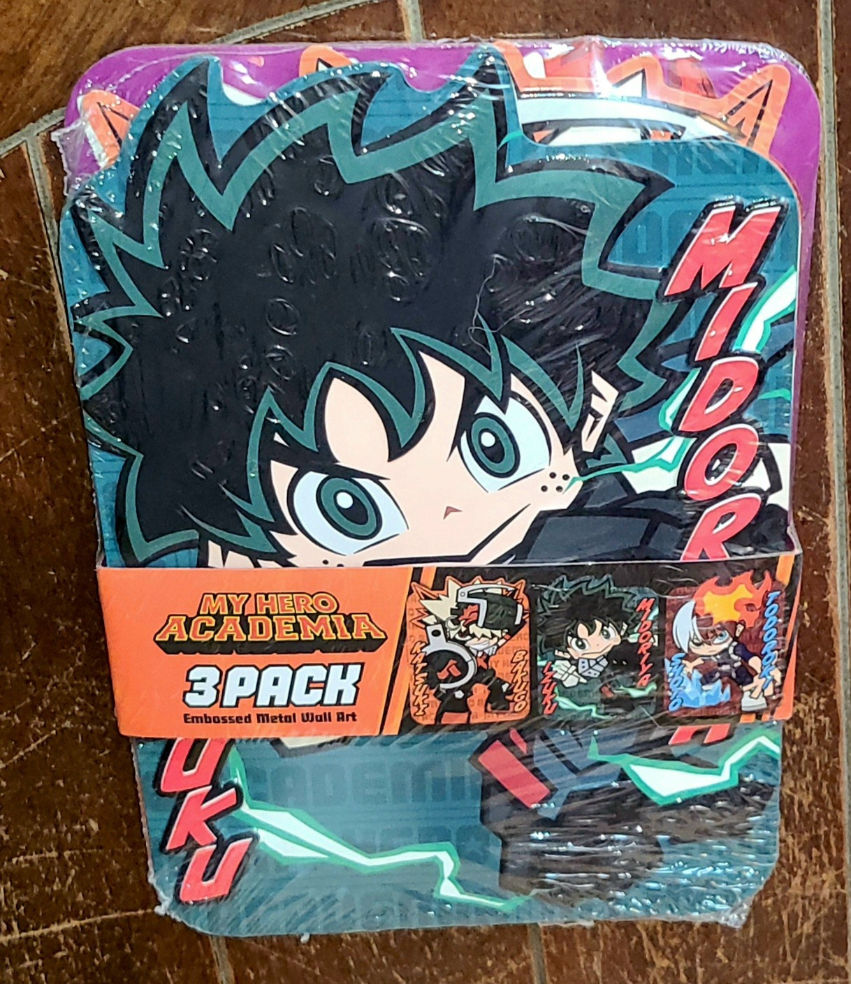 3 Pack of MY HERO ACADEMIA Embossed Metal Wall Art: Katsuki/Izuku/Shoto Todoroki