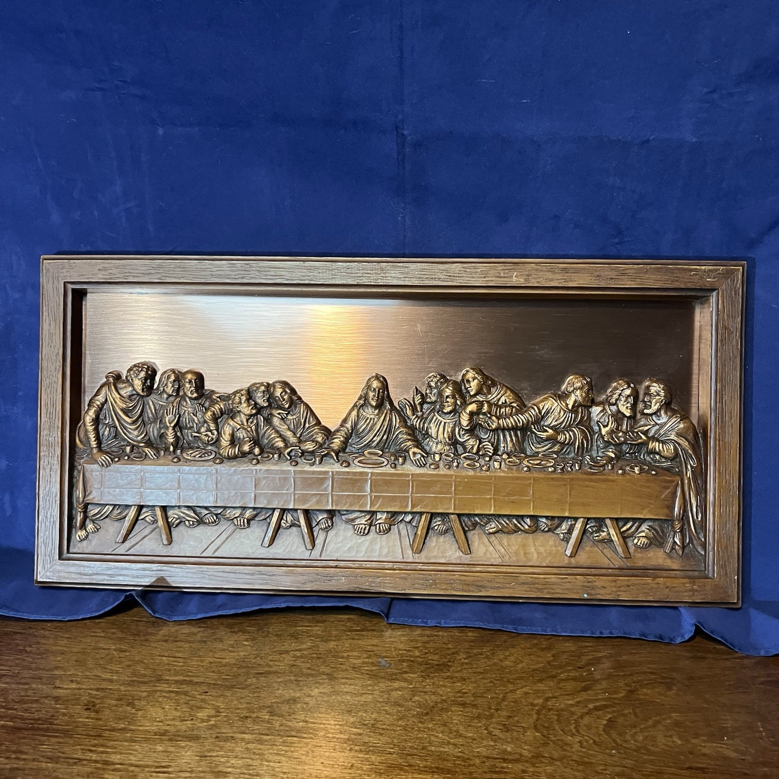 Coppercraft Guild Framed Bronze Metal “The Last Supper” Religious Wall Plaque