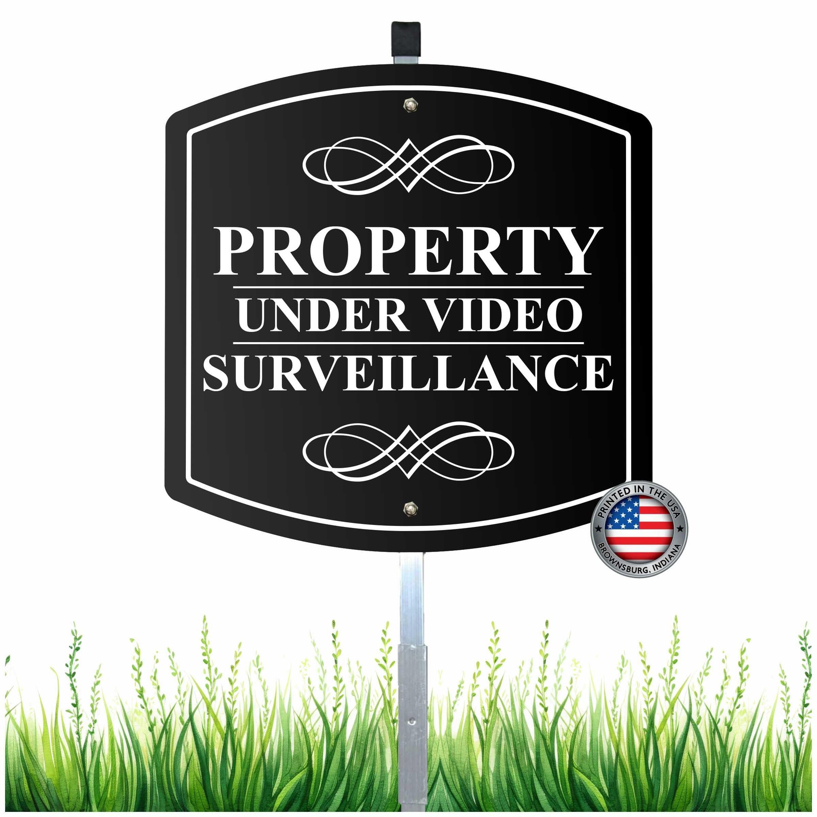 Property Under Video Surveillance Yard Sign – Aluminum Stake Sign