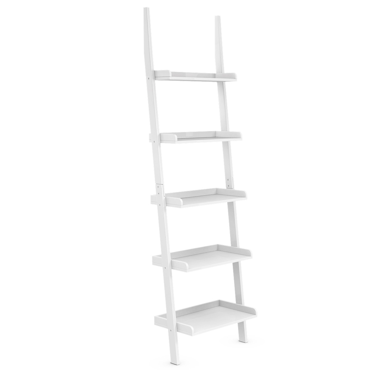 Topbuy 5 Layers Display Shelves Bookcase Shelving Unit Storage Wall Stand White