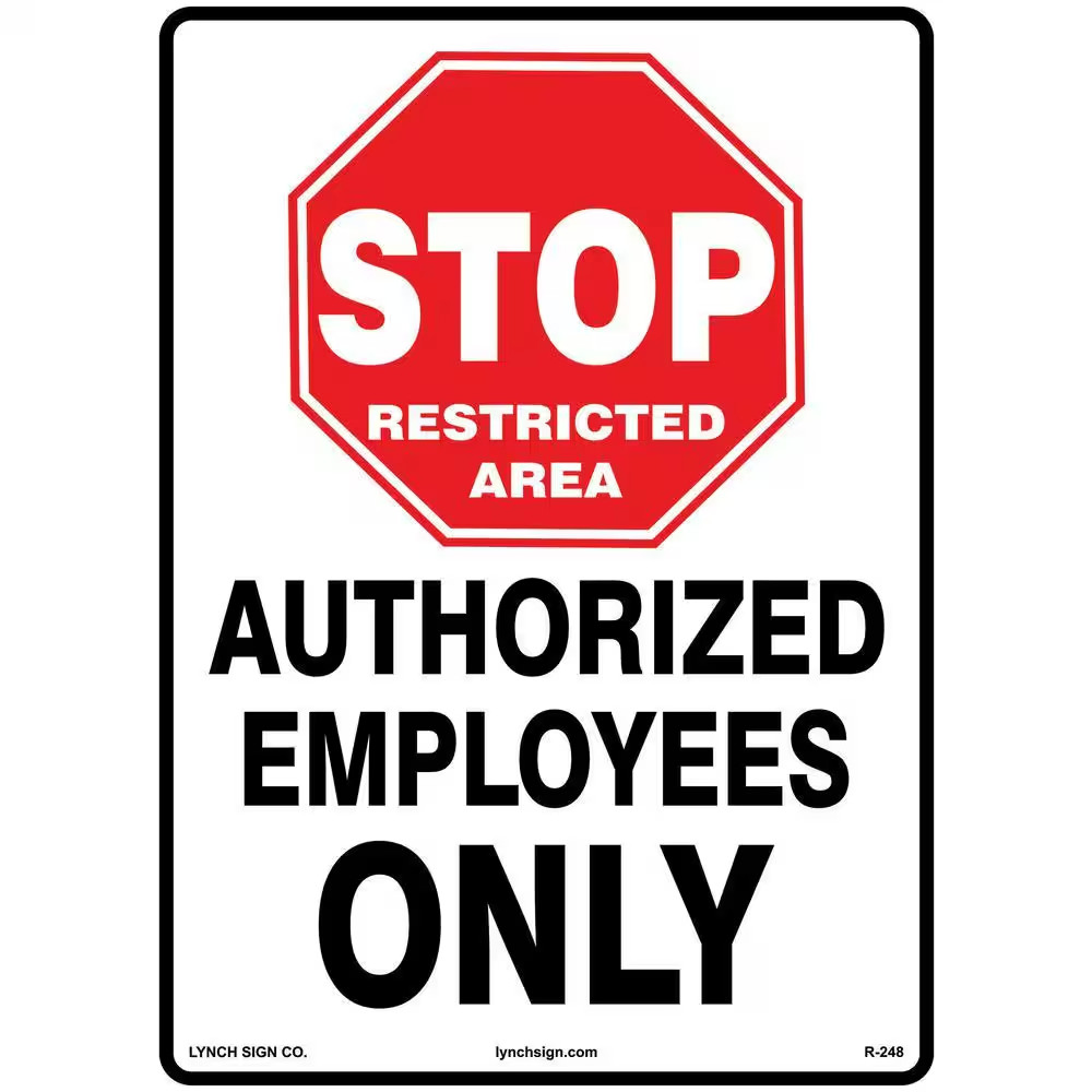 10 In. X 14 In. Authorized Only Sign Printed on More Durable Longer-Lasting Thic