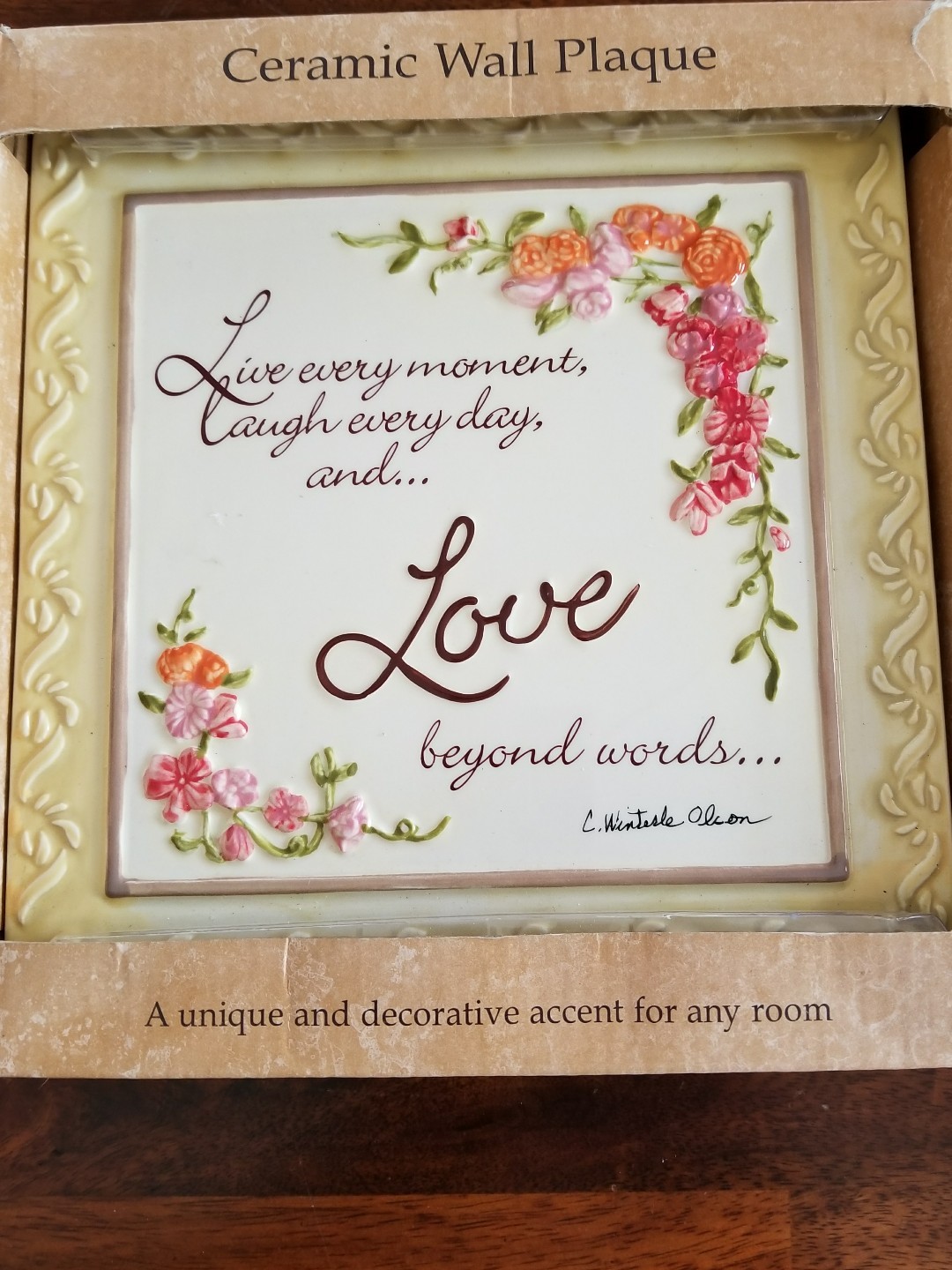 New View Brand ~ Ceramic Wall Plaque ~ Hand-painted