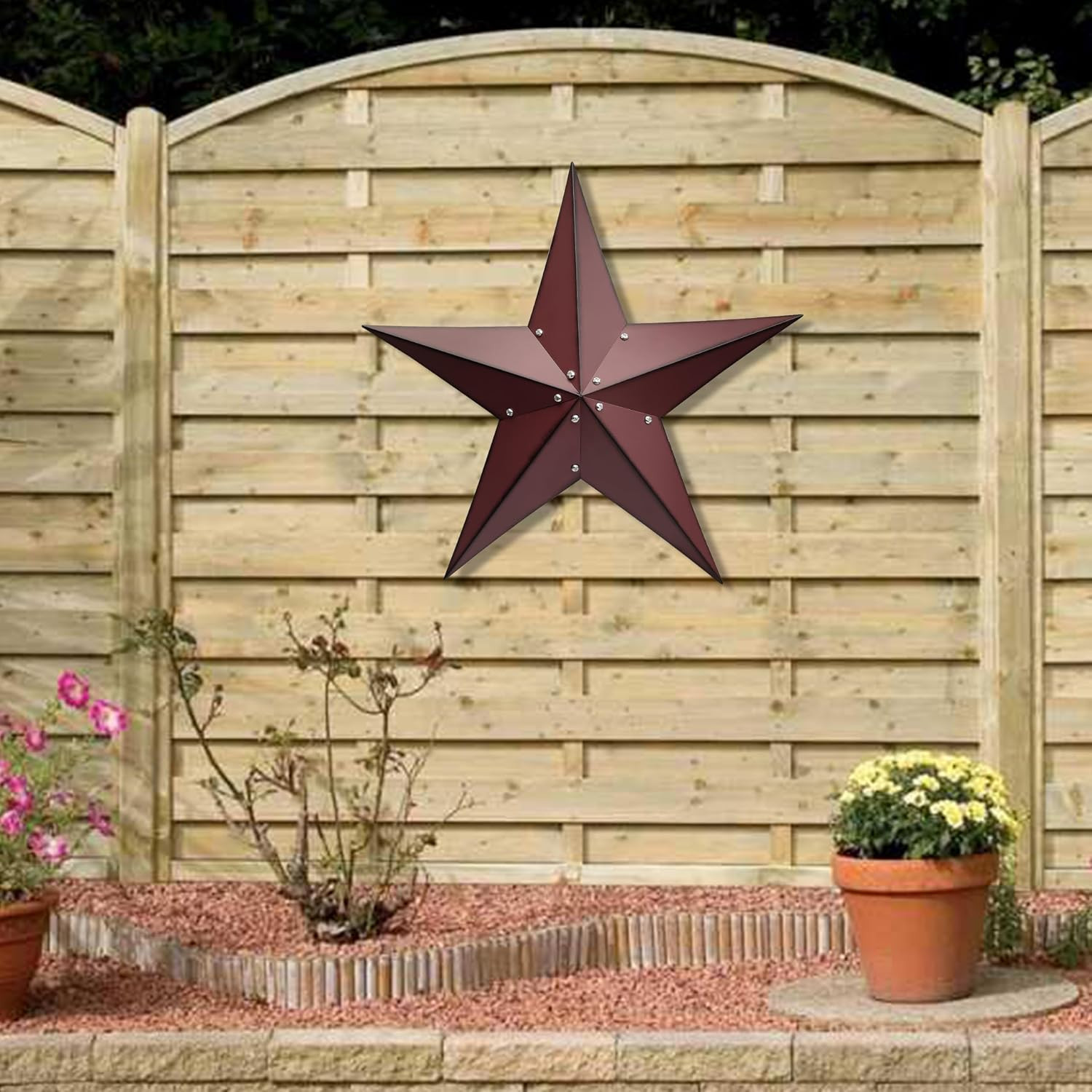24″ Rustic Metal Barn Star Wall Decor-Handmade Red Barn Stars Indoor or Outdoor