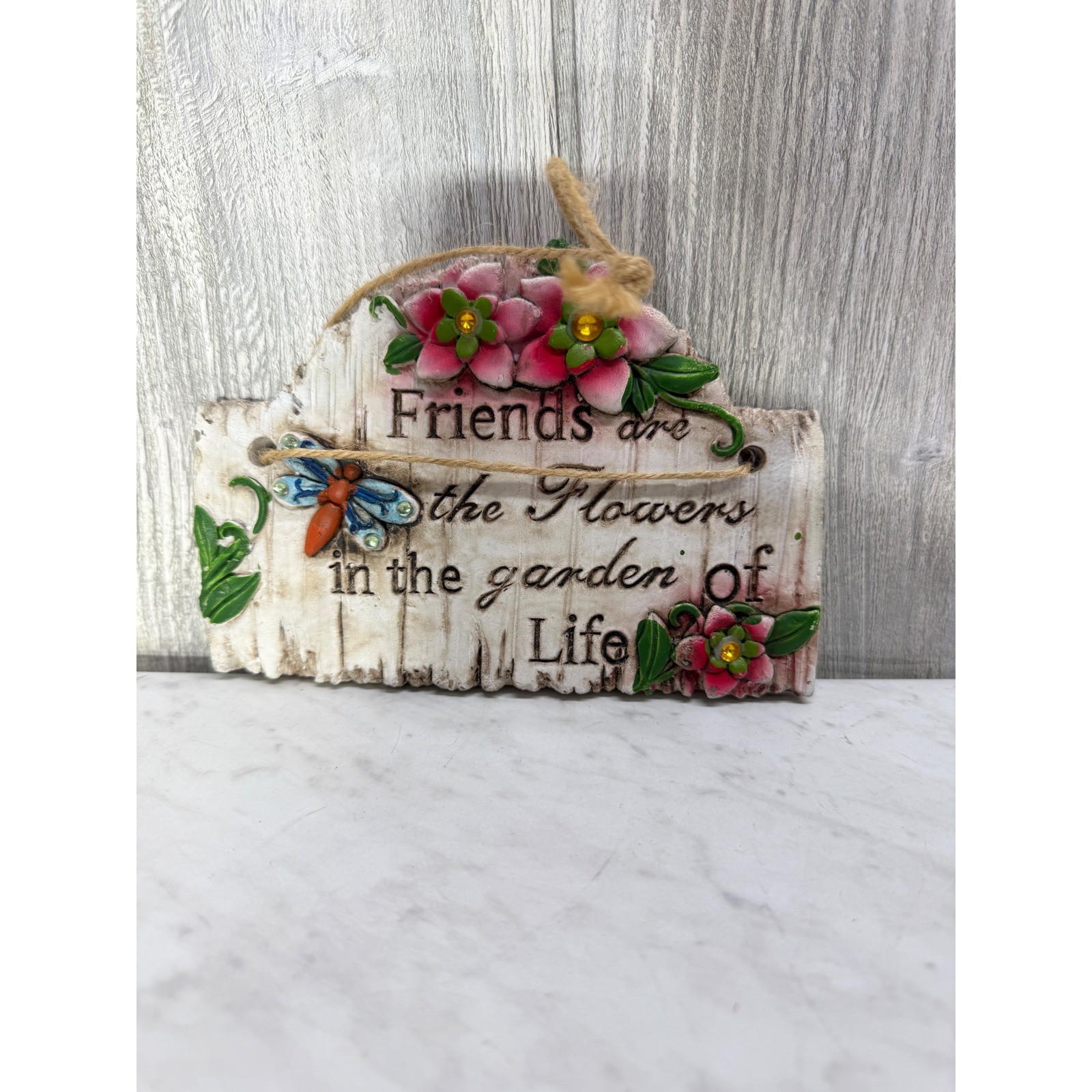Greenbrier International Friends Flowers Garden of Life Wall Plaque Sign 7.5in