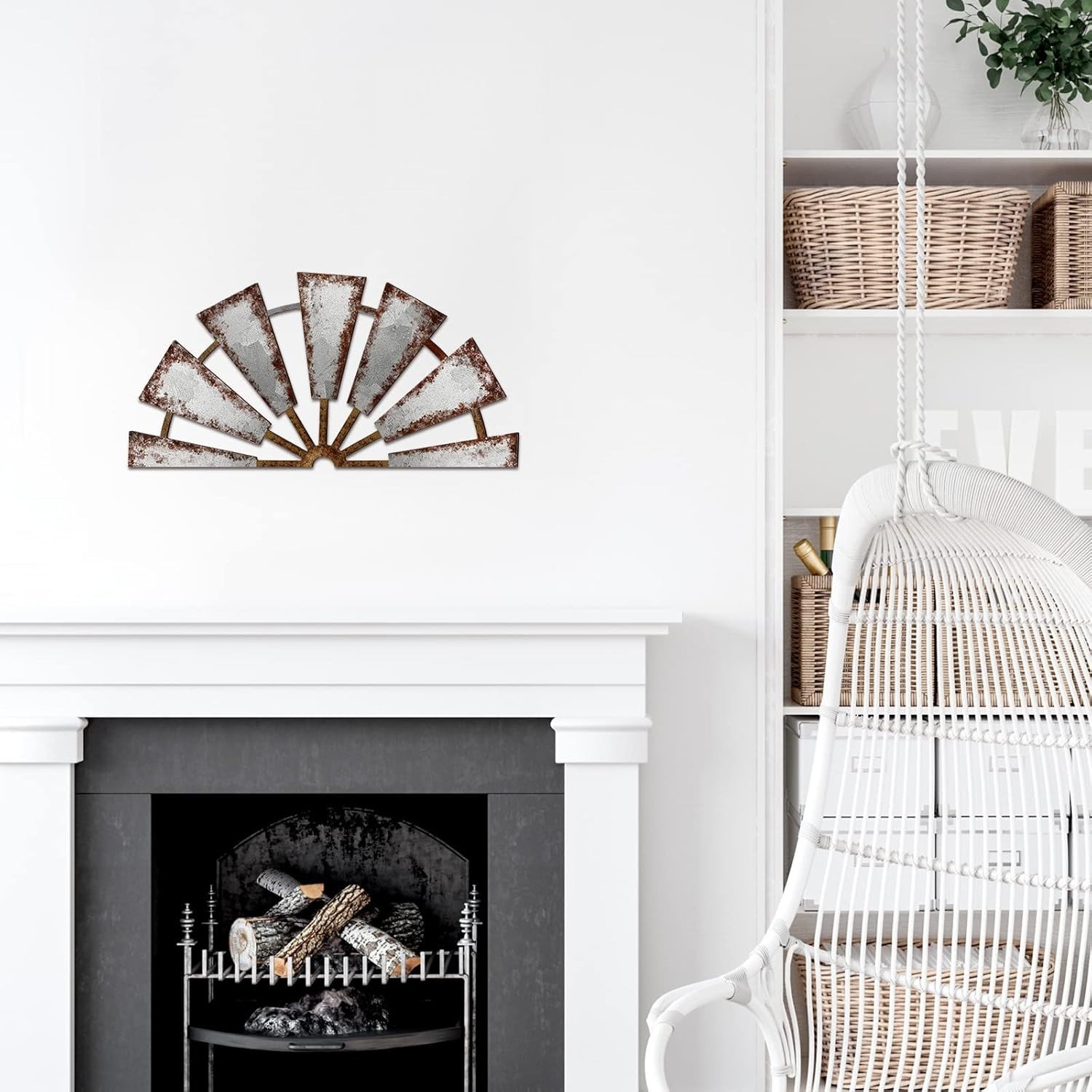Farmhouse Living Room Wall Decor Wood Windmill Rustic Wooden Wall Art Decorat…