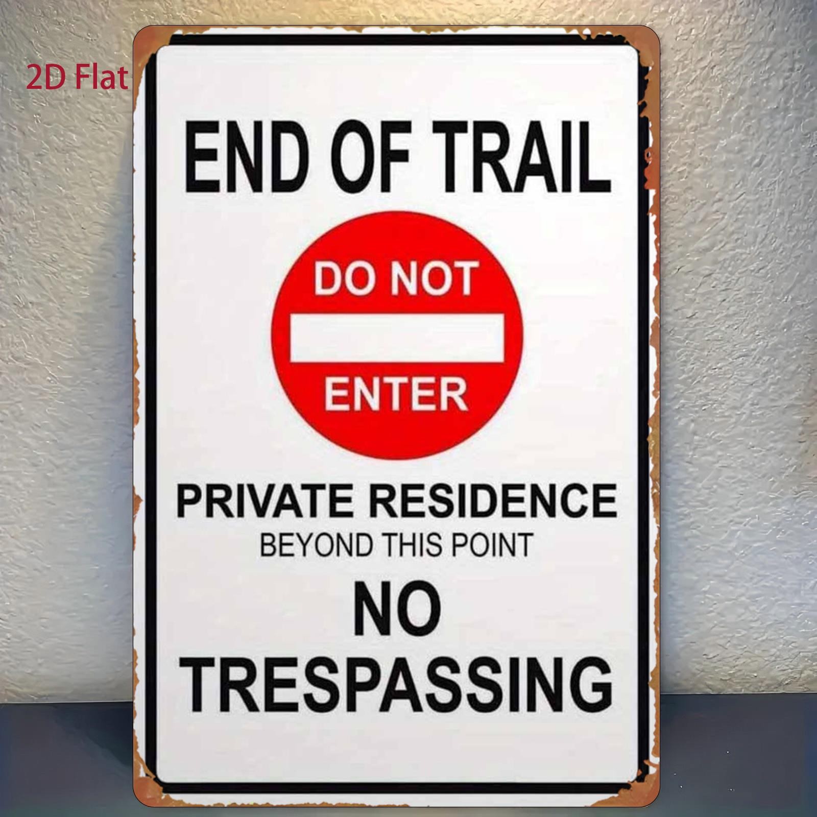 No Entry Private Residence Sign – Durable Iron Metal Wall Art