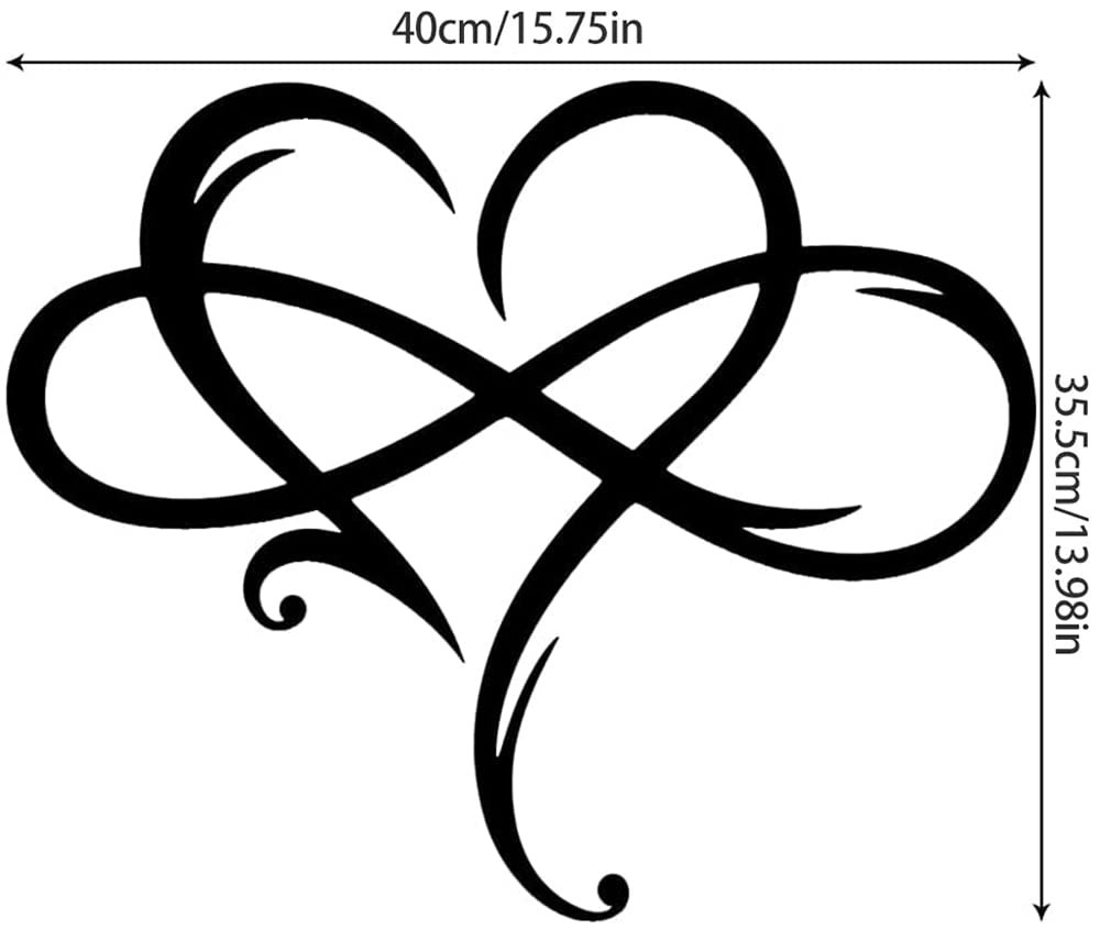 Infinity Heart Wall Decor, Unique Infinity Heart Metal Art Wall Decor Love Si…