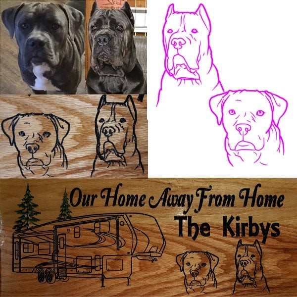 Custom Pet Portrait Sign | Hand-Painted Wooden Pet Name Plaque | Dog or Cat Love