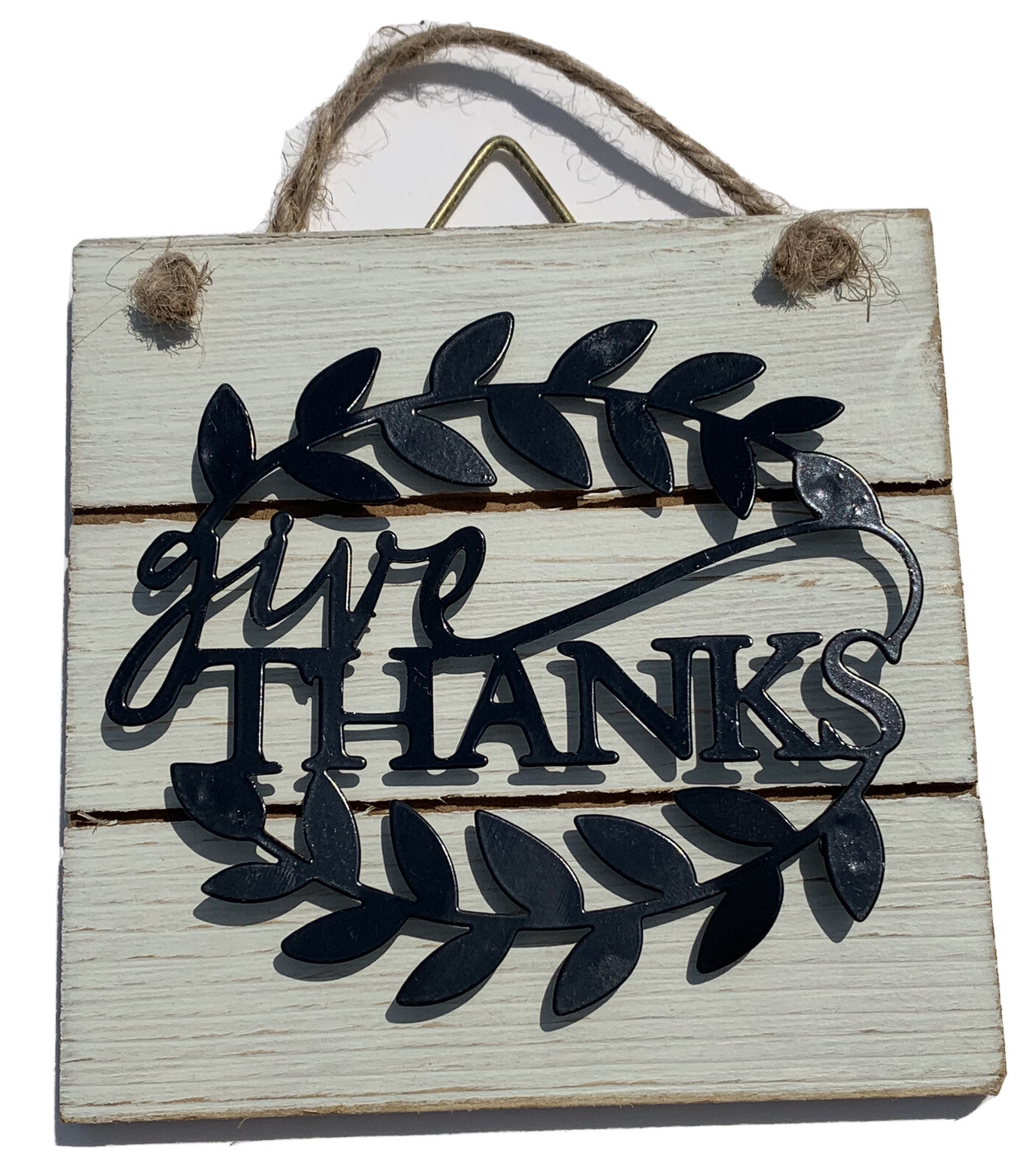 New. Give Thanks. Wooden And Metal Decor, Wall Sign, Home, Office, House, Gift.