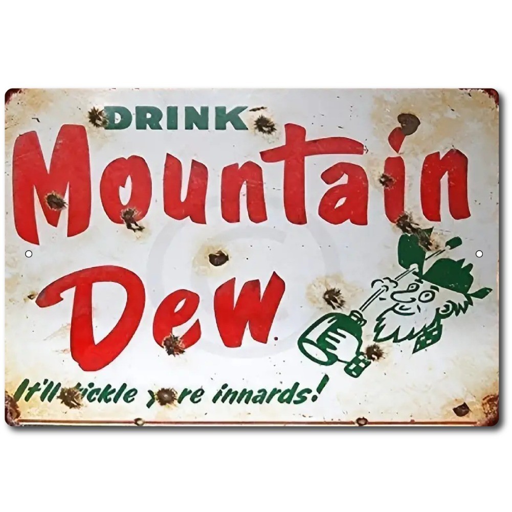 Mountain Dew Sign Metal Soda VINTAGE LOOK Tin SIGN RETRO SODA Bottle Plaque