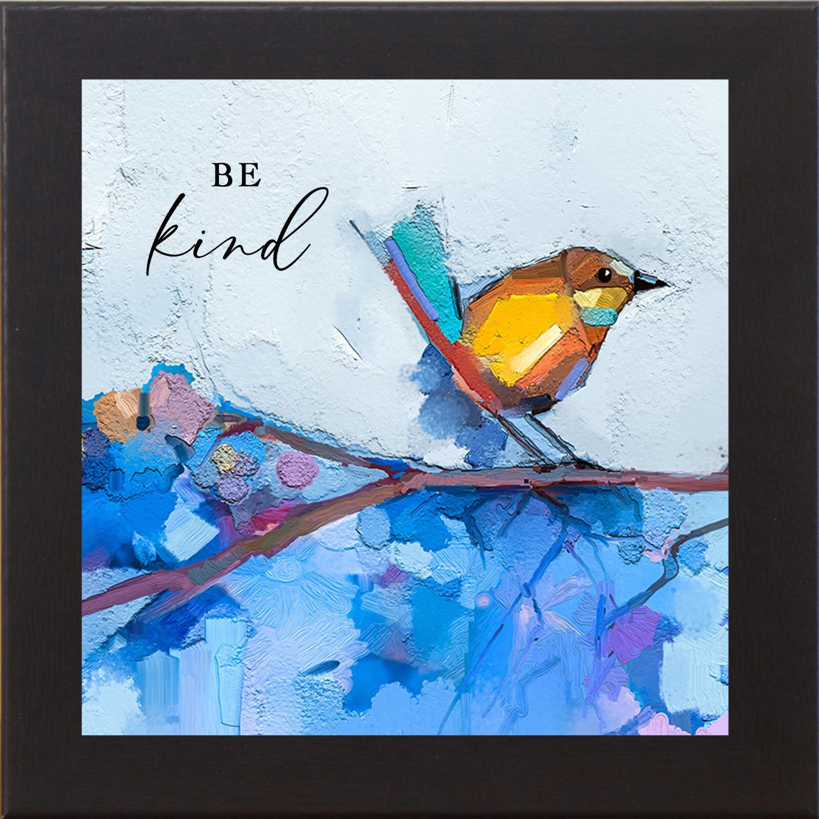 Framed Watercolor Bird Art – Peaceful Spring Wall Decor by Summer Snow
