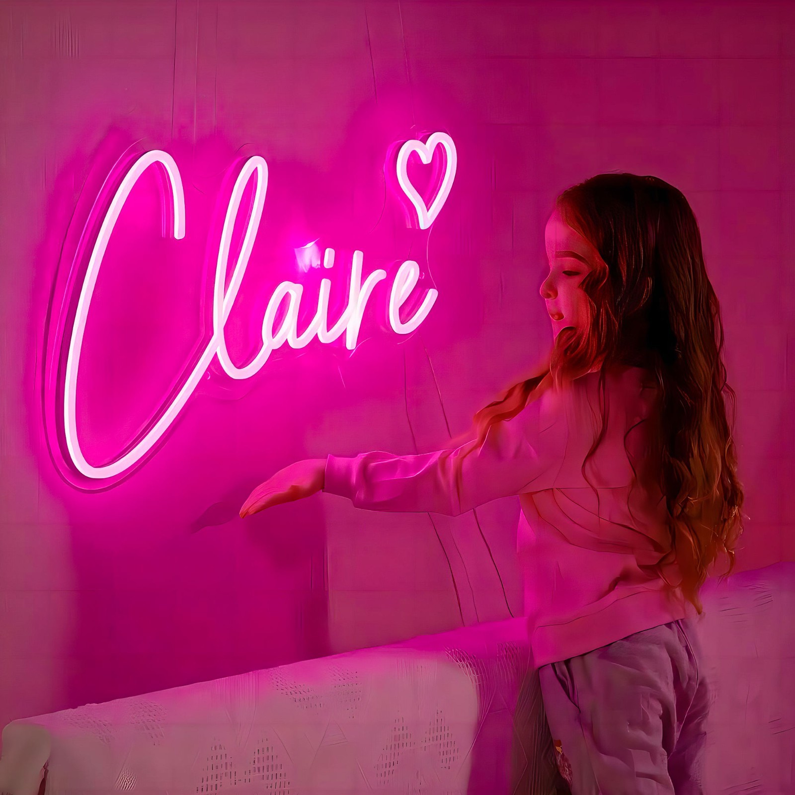 Nursery Neon Sign, Baby Name Custom LED Light, Personalized Kids Room Wall Decor