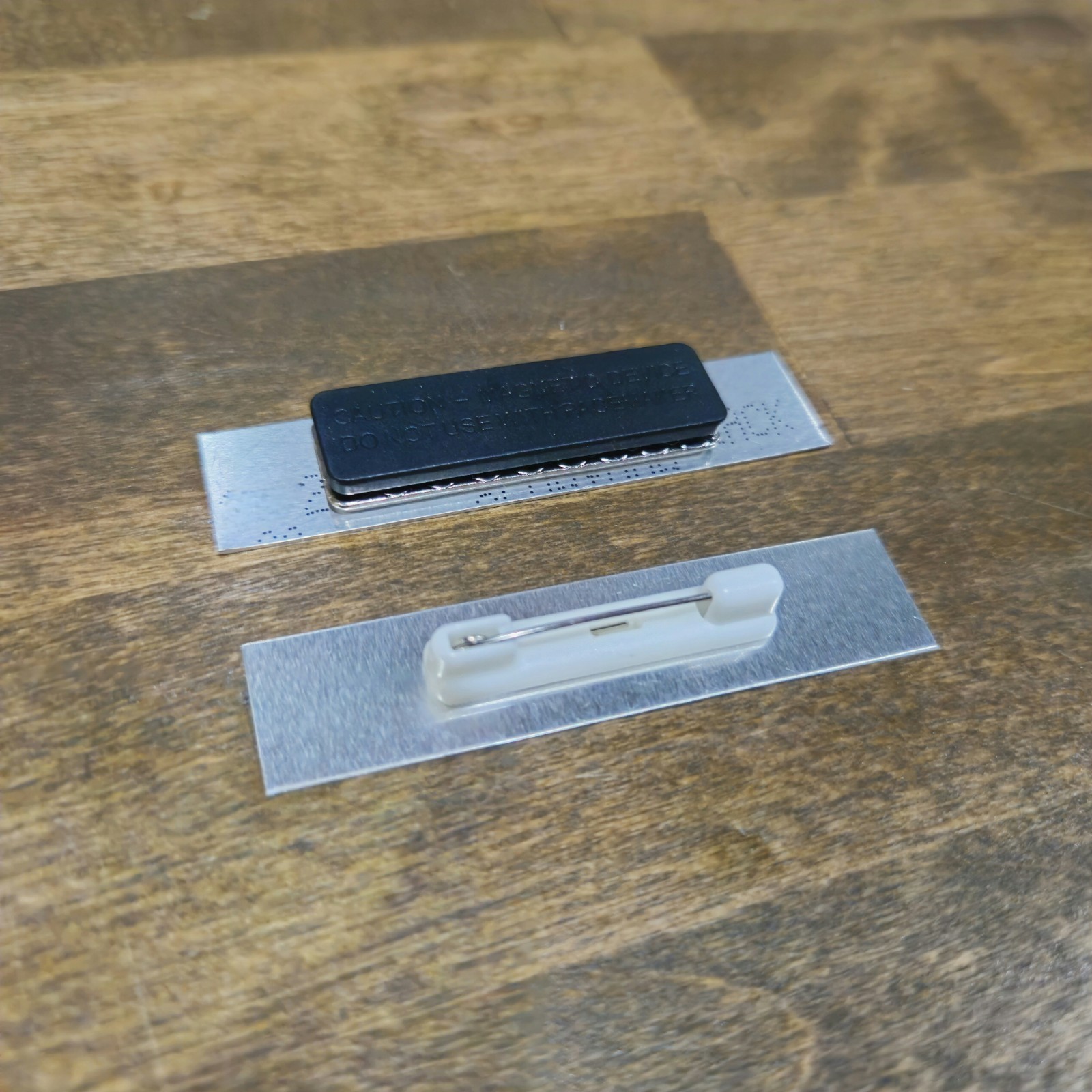 Custom Metal Name Tag with Magnet or Pin Aluminum Business Home Identification