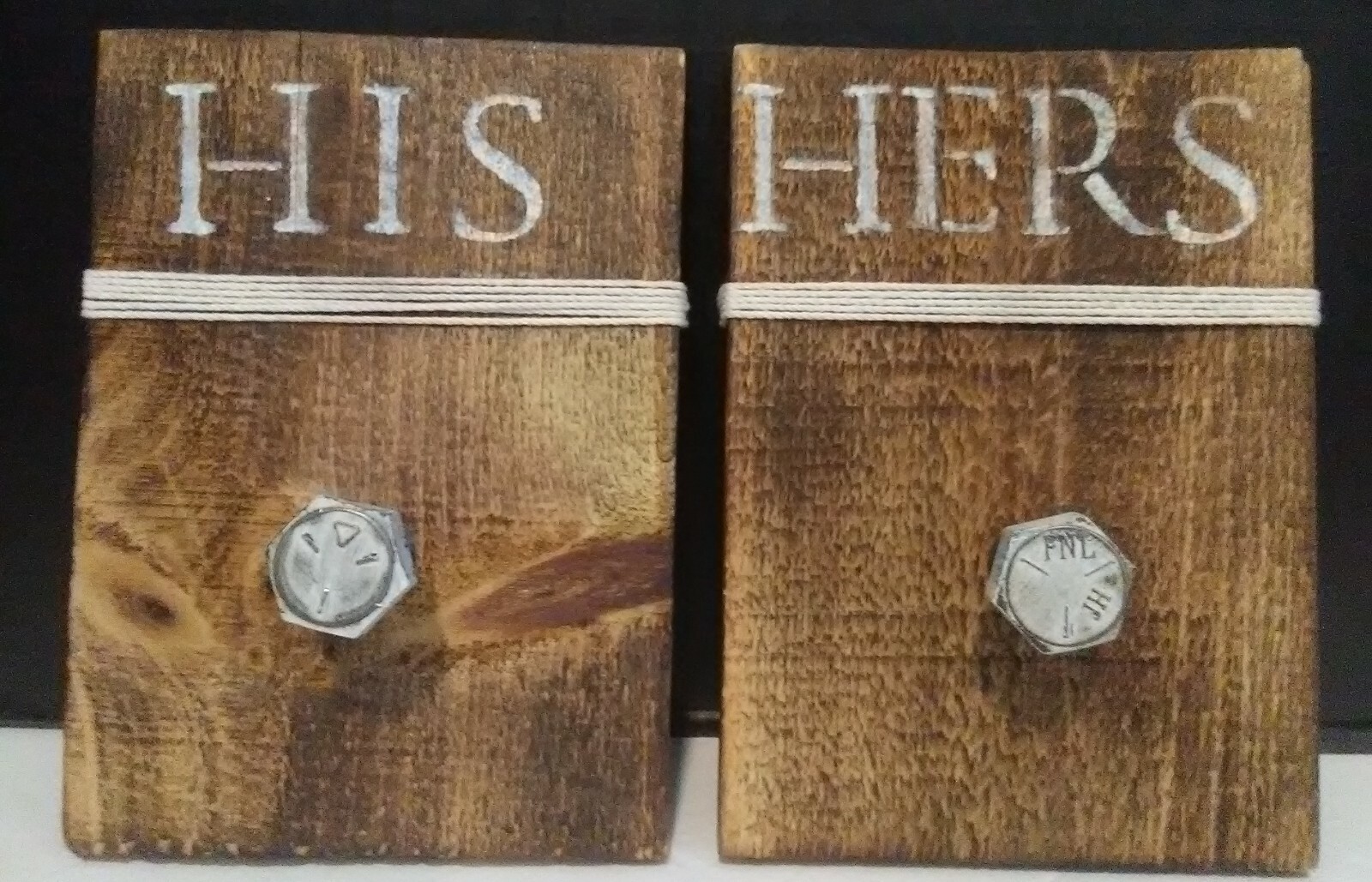His & Hers Rustic Wood Closet Door/Wall Signs/Plaques 8″H x 6″W x 0.75″D