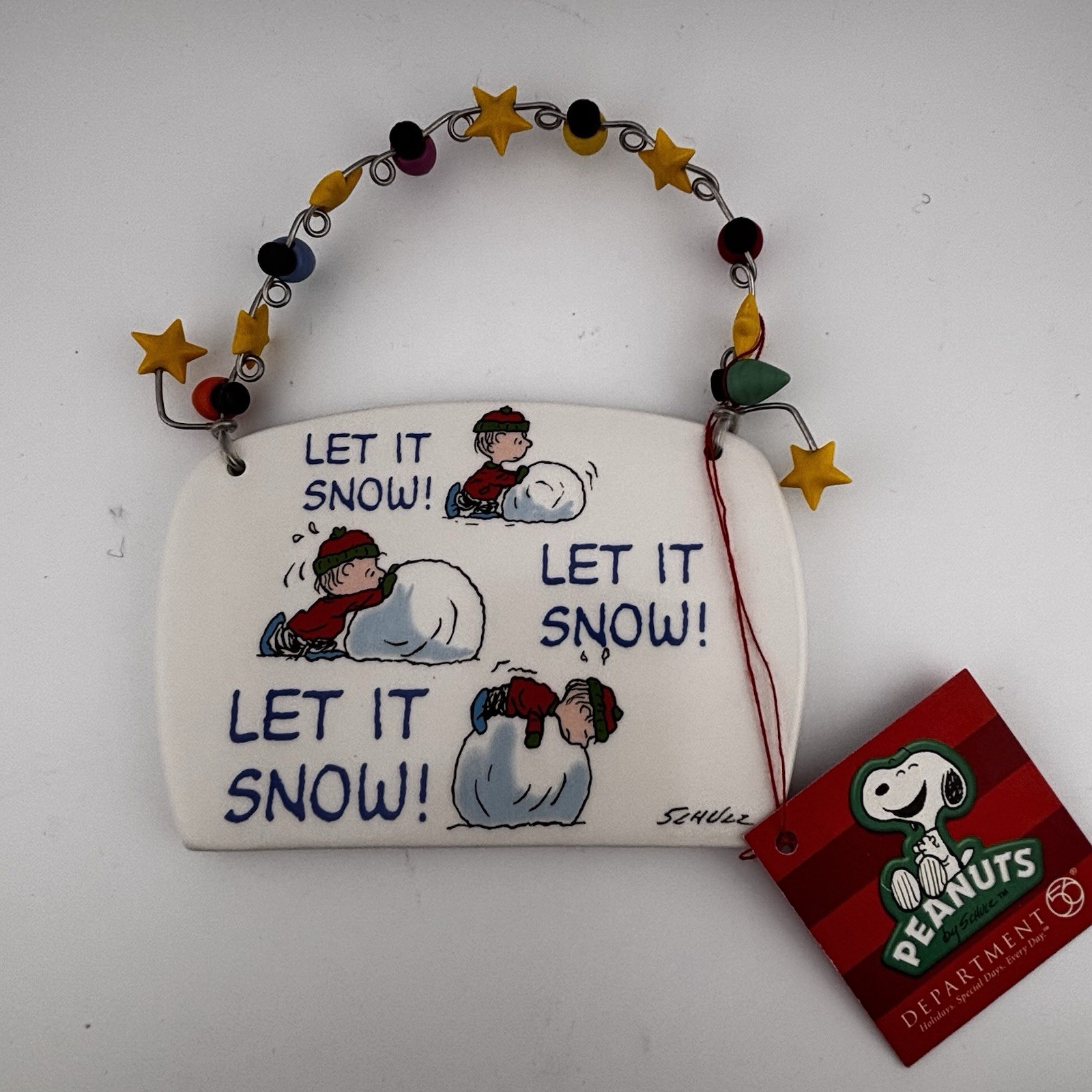 Dept 56 Peanuts Wall Plaque Let It Snow Linus Charles Schultz Holiday Ornament