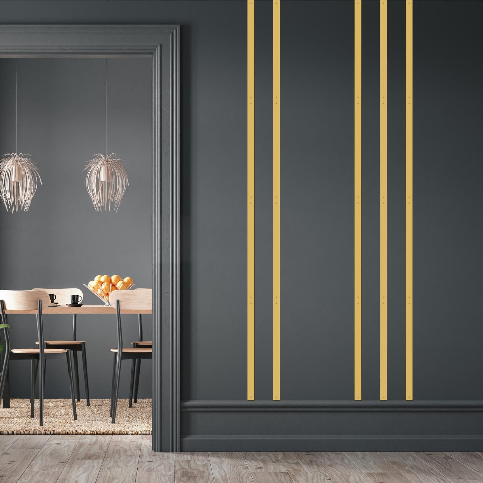Golden Metal Wall Art Modern Line Art Walls Decor Minimalist Striped Arts Dec…