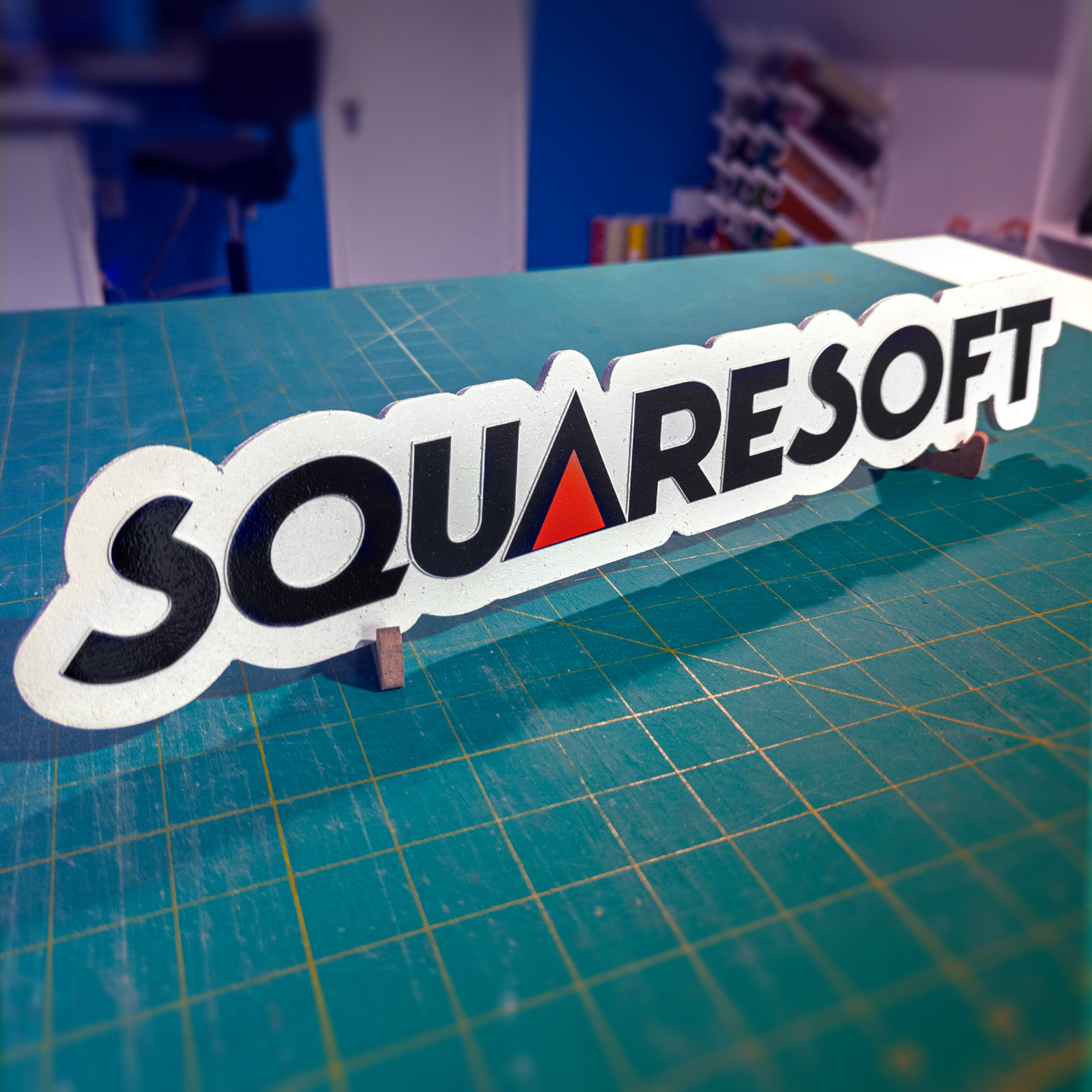 Large Engraved Squaresoft Logo Video Game Wall Art Collectable
