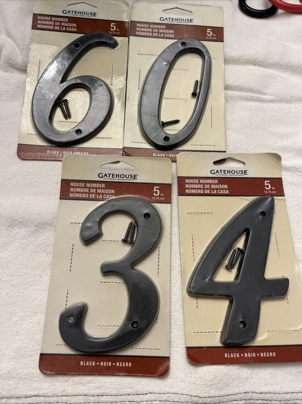 Gatehouse Black Powder Coated Zinc 5″ House Italic Numbers Choice – Flush Mount