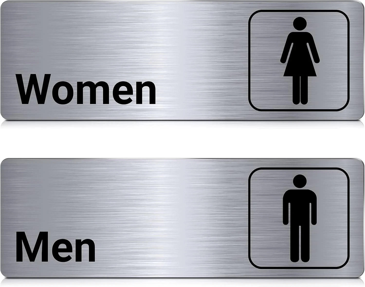 2 Pcs 9″x3″ Men and Women Restroom Signs Bathroom Door Sign for Office Business
