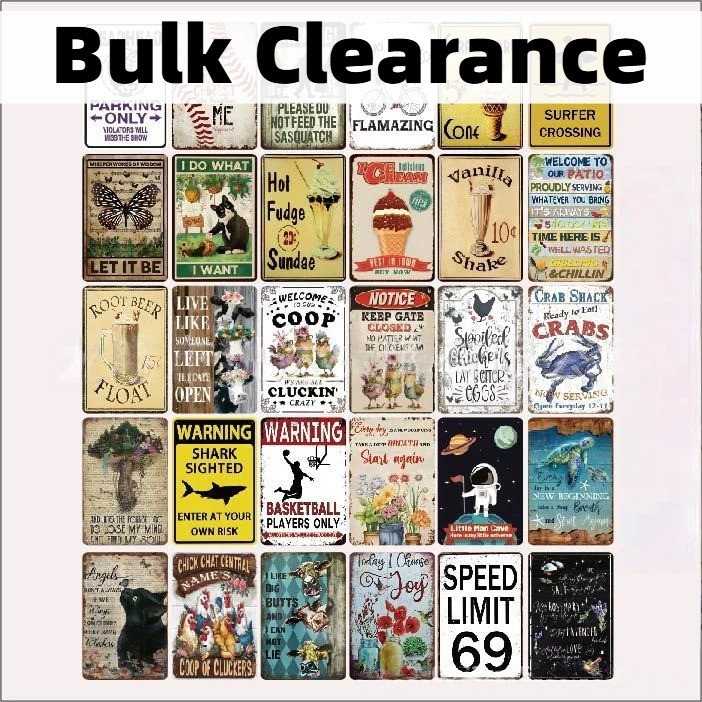 100pc Surprise Random Metal Poster Mystery Box Bulk Clearance Overstock Randomly