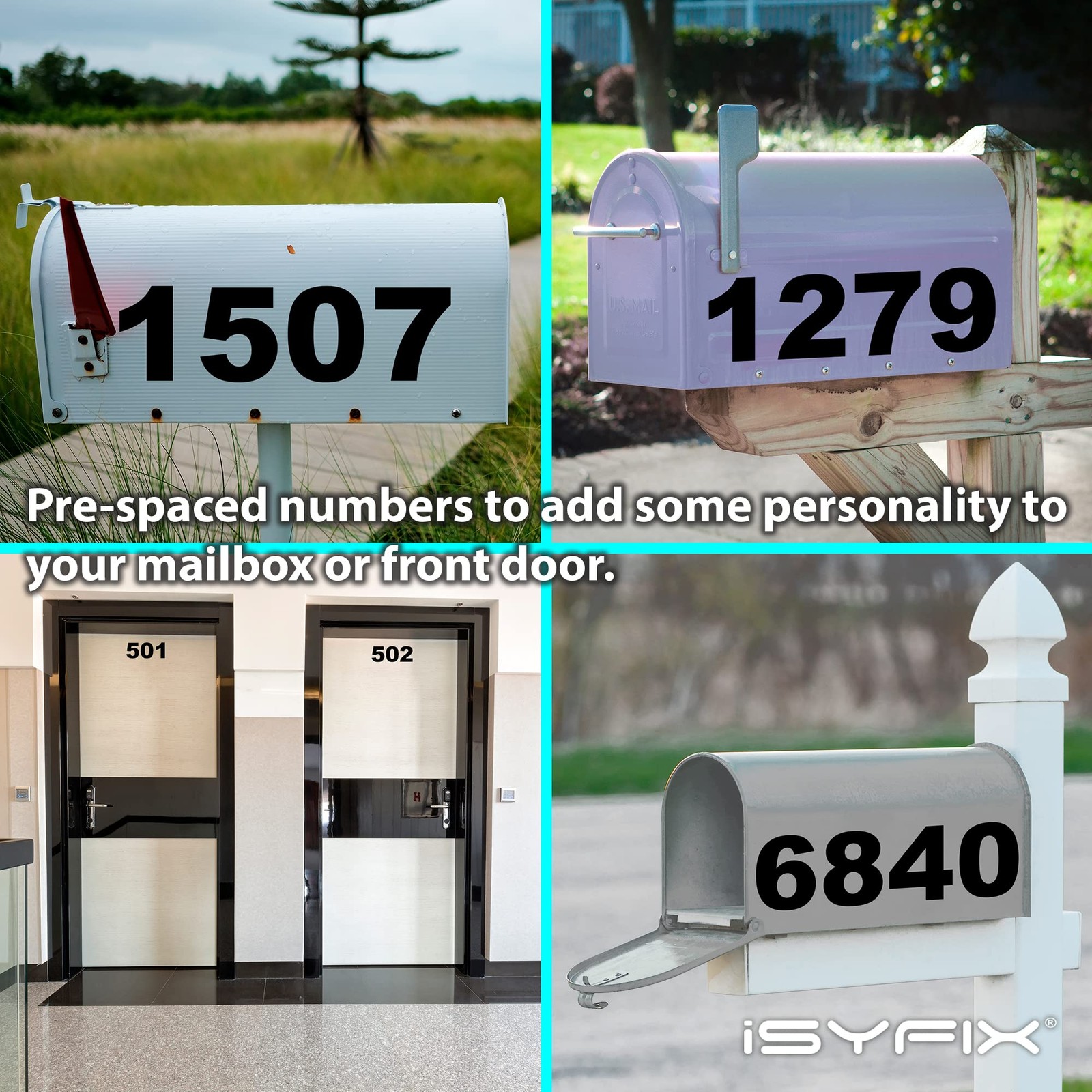 Black Vinyl Numbers Stickers – 6 Inch Self Adhesive 2 Sets Premium Decal Die …