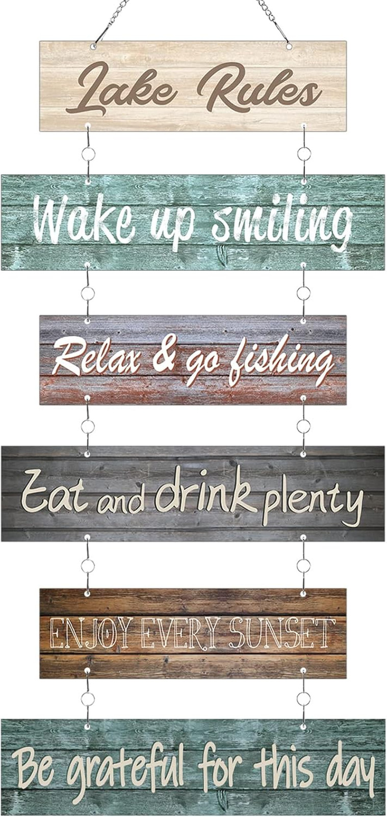 Hotop Lake Rule Wall Signs Lake House Decor Rustic Vintage Wall Art Gifts Metal