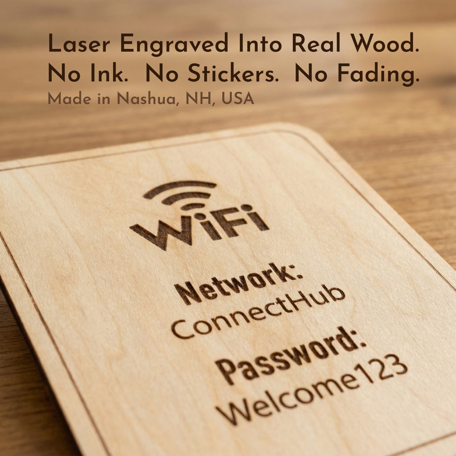 WiFi Password Sign 4 x 5″ – for Airbnb, Small Business, Rental, Salons, Restaura